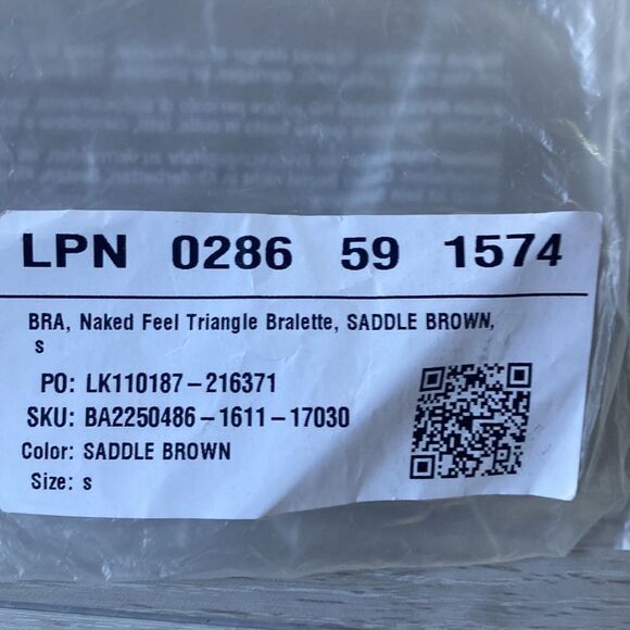 Fabletics Triangle Bralette naked feel‎ saddle brown Nwt.  Size S - Picture 4 of 5